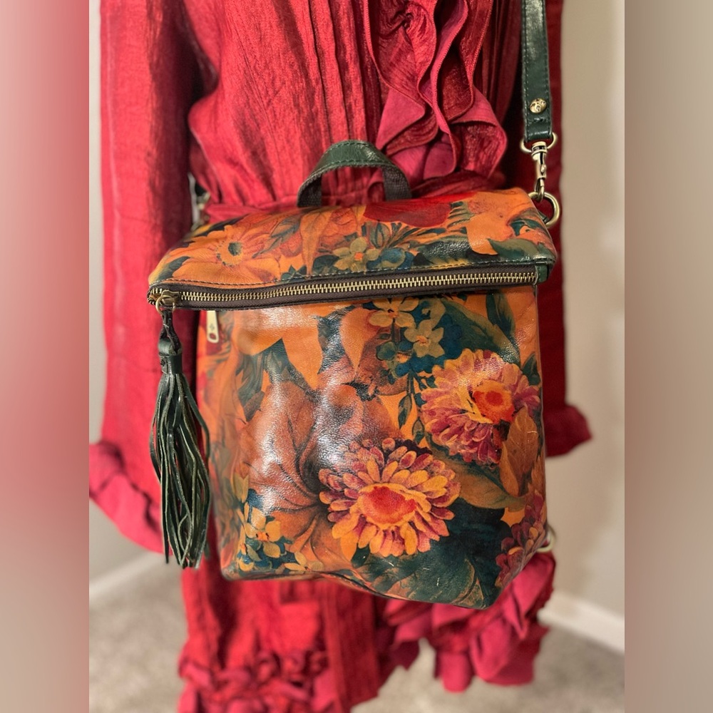 Patricia Nash Multicolor Floral Leather Backpack